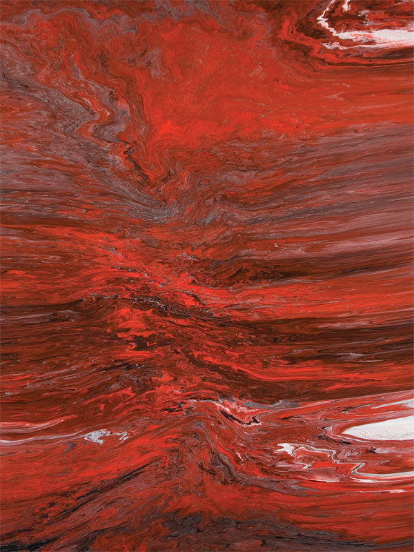 Intense red and black abstract backdrop with swirling marble texture for dramatic portraits.