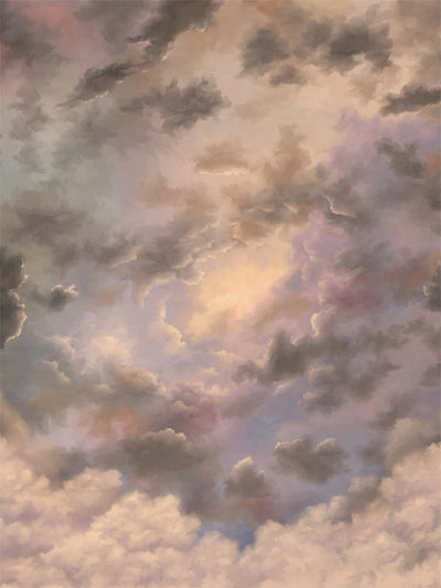 Soft, pastel-toned cloudscape photography backdrop, ideal for professional portrait and event photography.