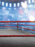 Boxing Ring Photography Backdrop - Boxing ring photography backdrop with red ropes and stadium lights, ideal for fitness or sports-themed photoshoots.