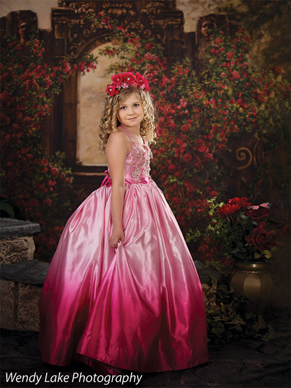 red rose flower portrait backdrop