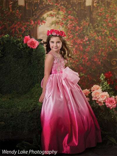 Flower Photography Backdrop- Enchanted Rose Red