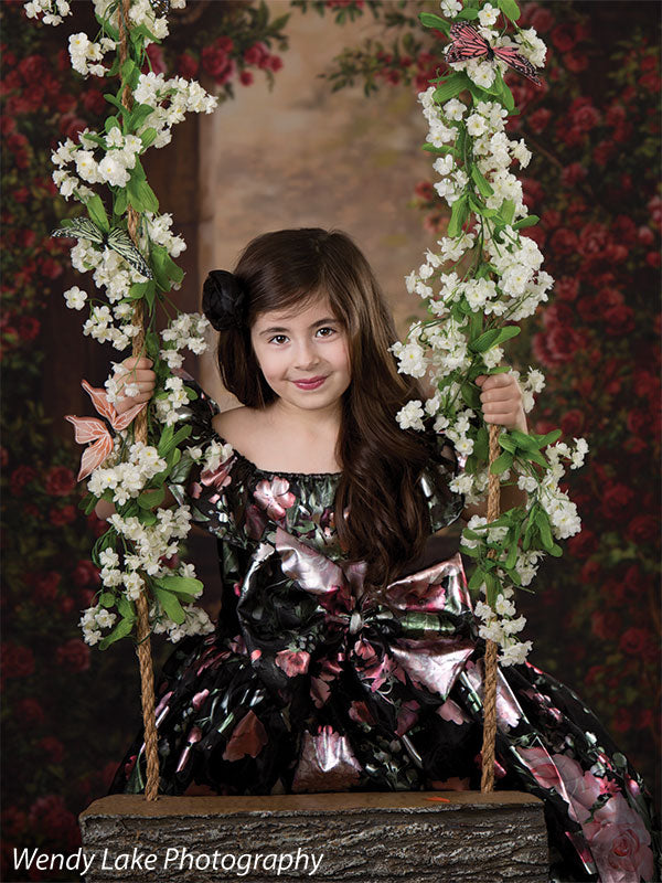 Flower Photography Backdrop- Enchanted Rose Red