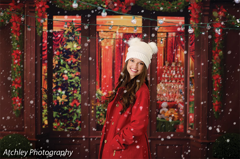 Christmas Storefront Printed Photography Backdrop