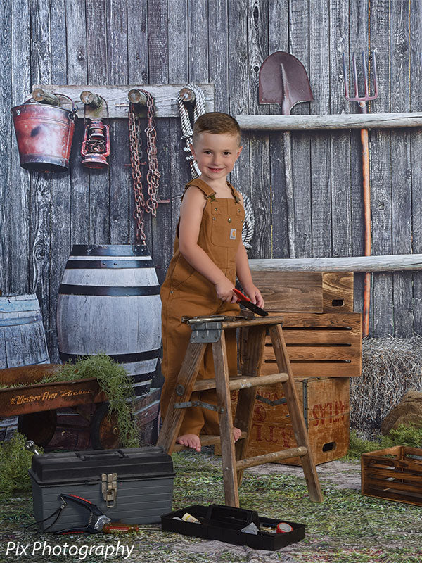 rustic wood western photography backdrop