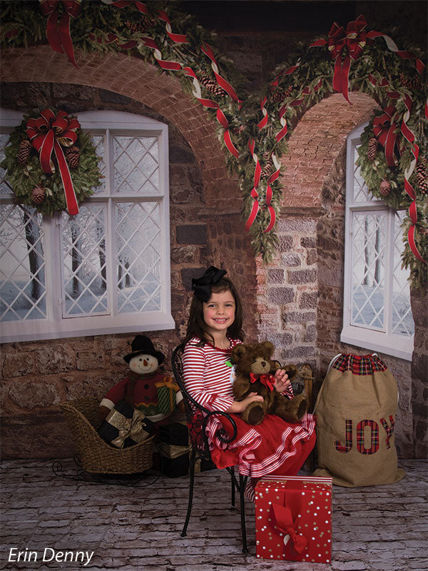 Christmas Lodge Photo Backdrop - Denny Manufacturing