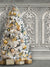 White & Gold Christmas Printed Photo Backdrop