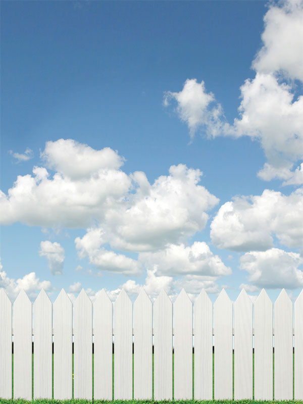 White Picket Fence Printed Photo Backdrop