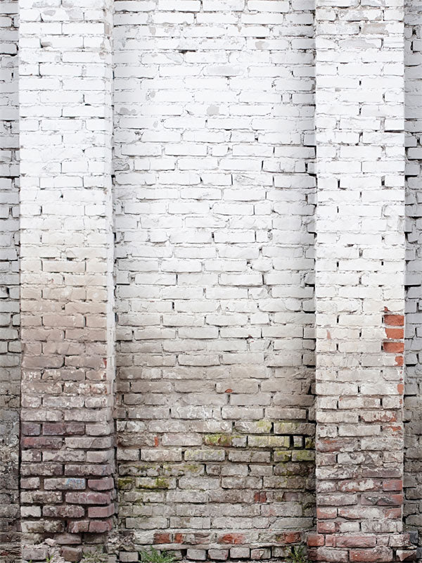 White Brick Column Printed Photo Backdrop