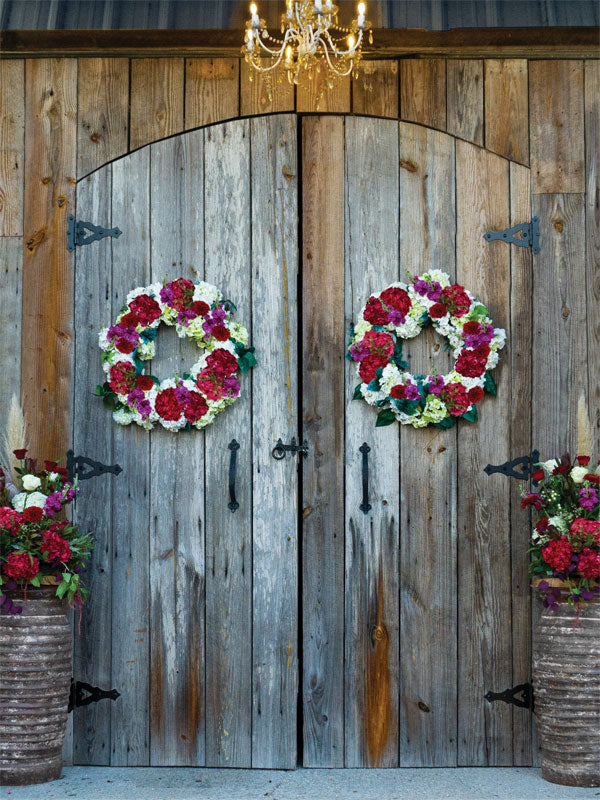Barn Wreath Door Photography Backdrop