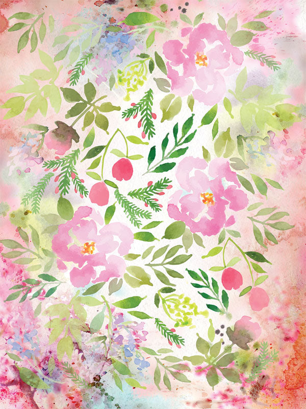 Painted Flowers Printed Photo Backdrop