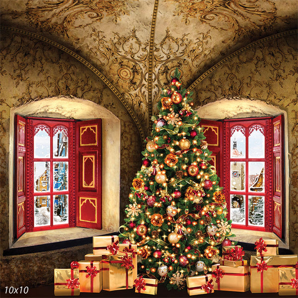 Golden Castle Christmas Portrait Background - Denny Manufacturing