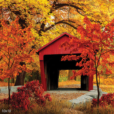Red Covered Bridge Backdrop