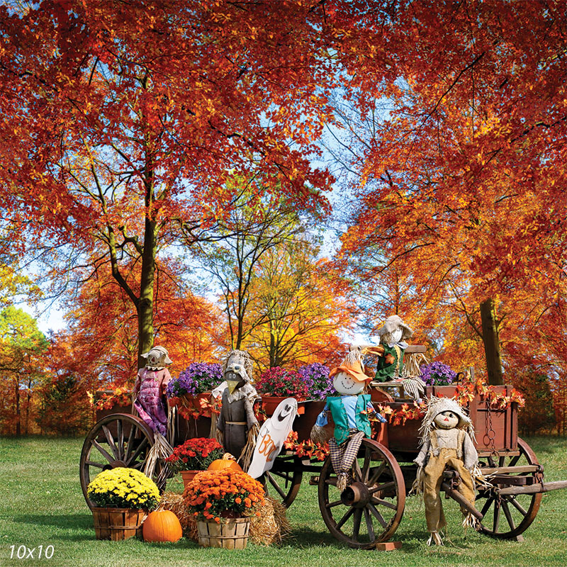 Halloween Wagon Backdrop