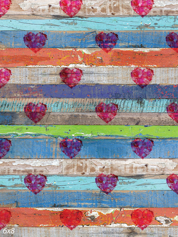 Heart Wood Valentines Day Photo Backdrop
