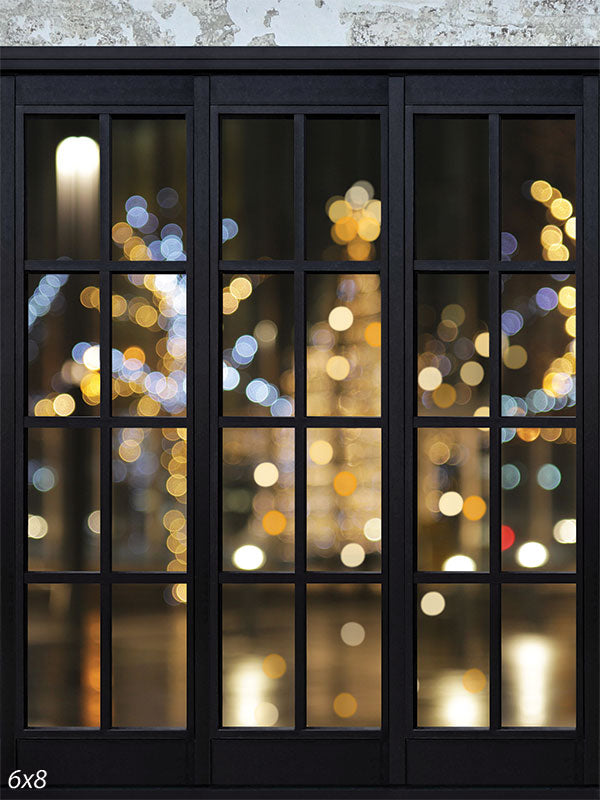 Christmas Lights Window Backdrop
