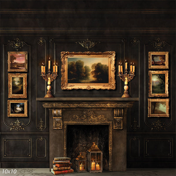 Fall Fireplace Background for Photography - Denny Manufacturing