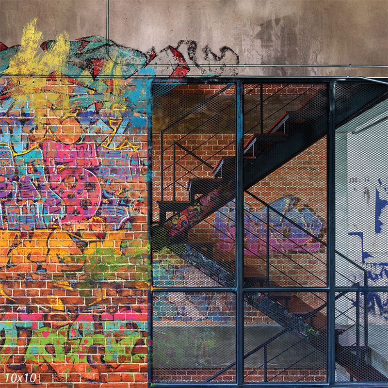 Graffiti Stairwell Backdrop for Photography