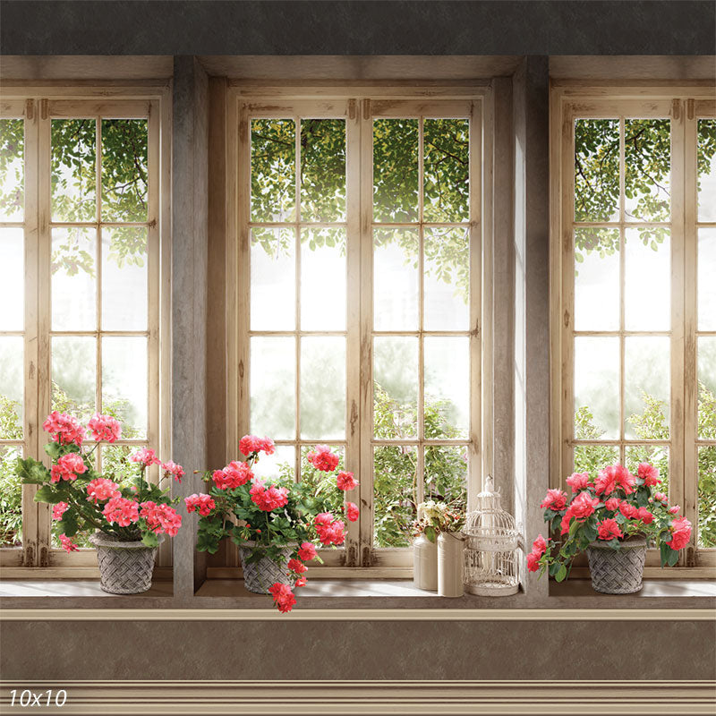 spring window backdrop