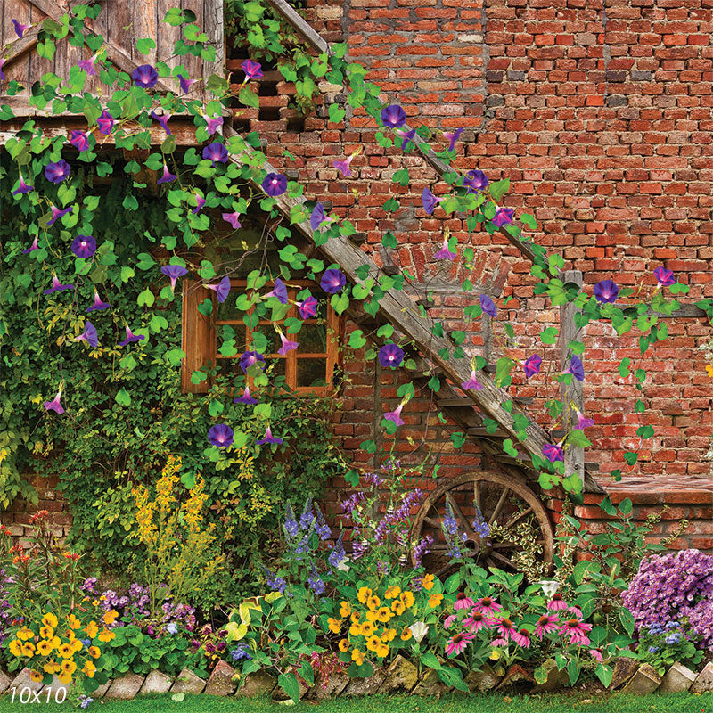 spring brick backdrop