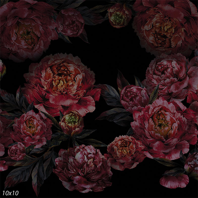 Flower Backdrop - Peonies Dark