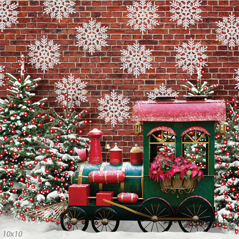Christmas Train Backdrop