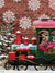 Christmas Train with Snowflakes Backdrop