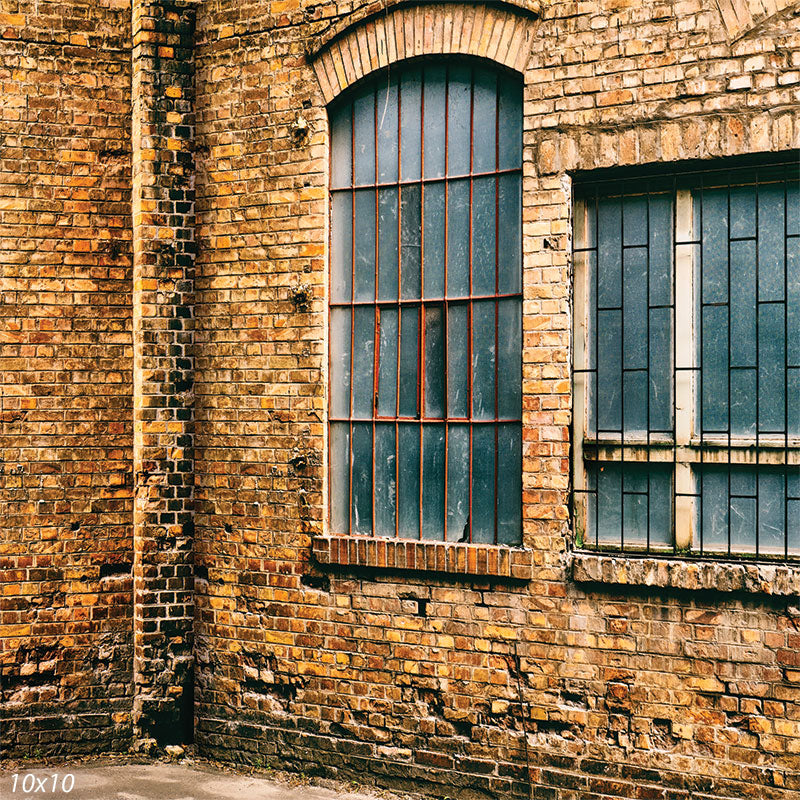 Brick Corner Windows Backdrop