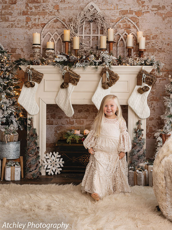Christmas Lodge Photo Backdrop - Denny Manufacturing