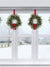 Christmas Wreath Window Winter Scene Photography Backdrop - Photography backdrop featuring a window with festive holiday wreaths and a snowy winter landscape outside.