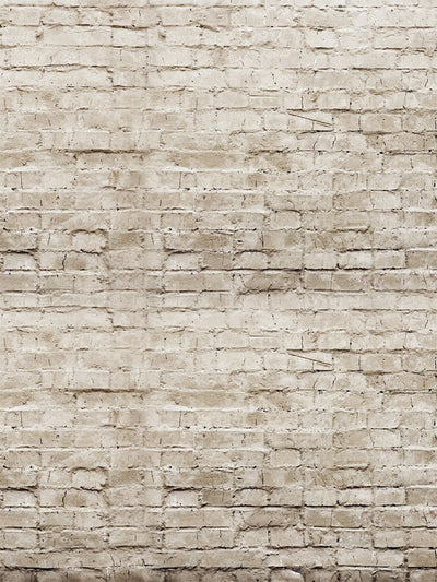 Classic Beige Brick Wall Photography Backdrop - Classic beige brick wall photography backdrop with soft weathered texture, ideal for children’s and lifestyle photoshoots.