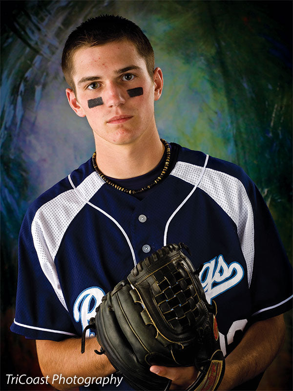 Boldly brushed backdrop with vibrant paint strokes surrounding a bright center.