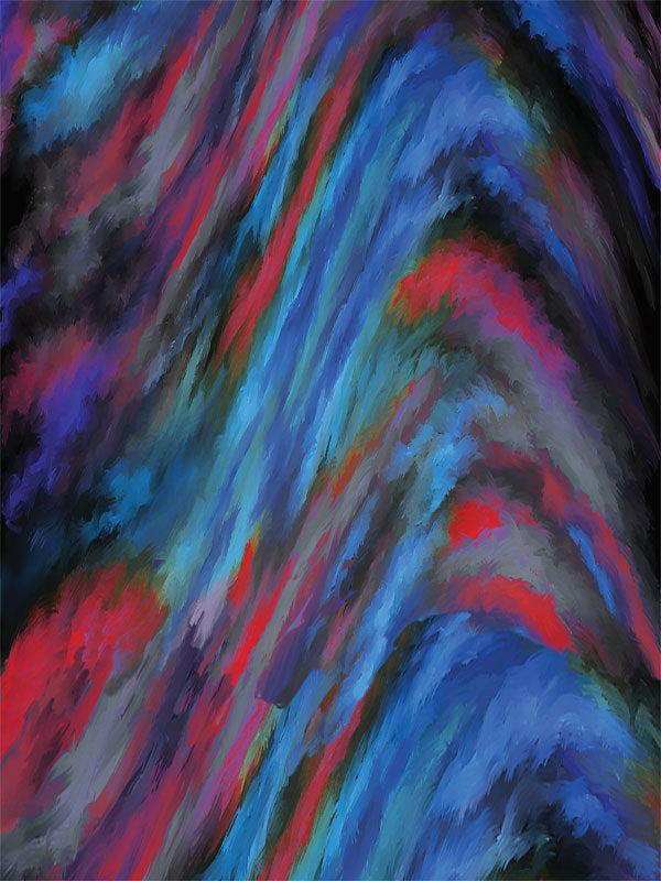 Professional photography backdrop featuring flowing red, blue, and purple brushstrokes in a dynamic wave pattern, ideal for vibrant and artistic portrait sessions.
