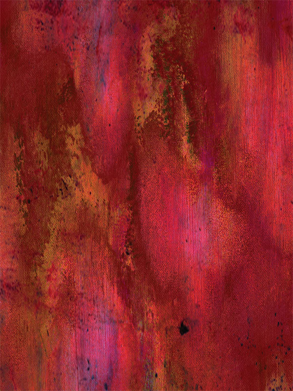 Bold red and maroon backdrop with abstract scorched texture and fiery tones.