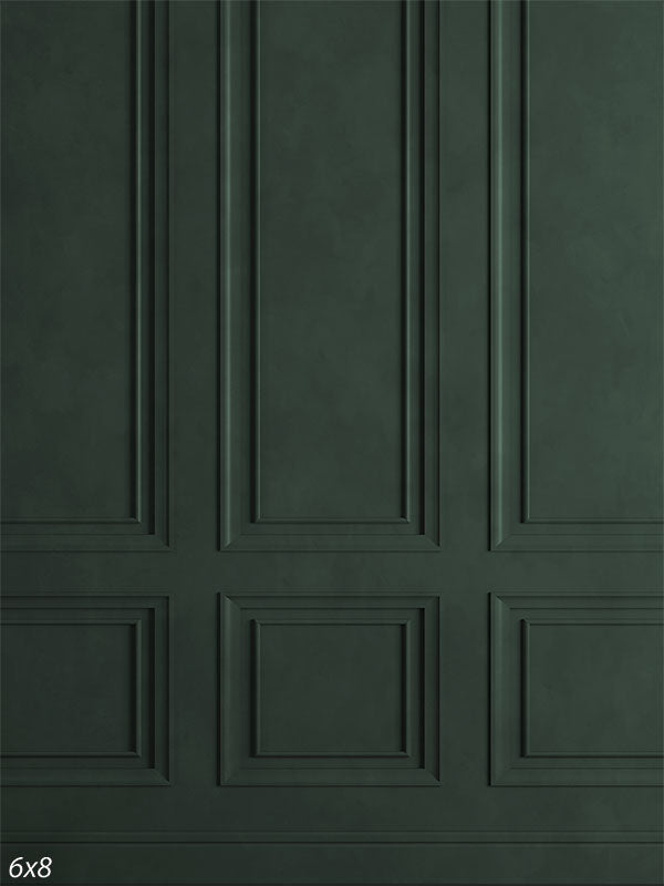 Deep Green Paneled Photography Backdrop - Elegant deep green paneled photography backdrop for classic and refined photoshoots.