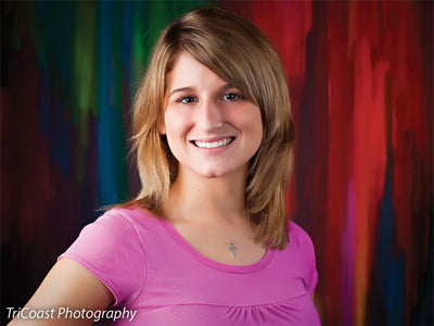 A mural of shifting colors and energy, perfect for dramatic portraits.