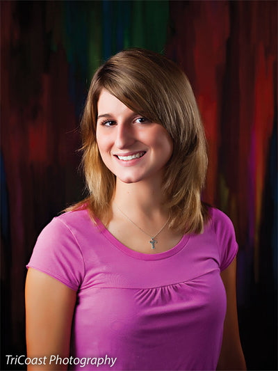 Colorful streaks of neon and earth tones in a brushed, textured style.