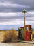 Deserted Gas Pump Photography Backdrop - Rustic weathered gas pump photography backdrop with an abandoned desert setting, perfect for vintage or outdoor-themed photoshoots.