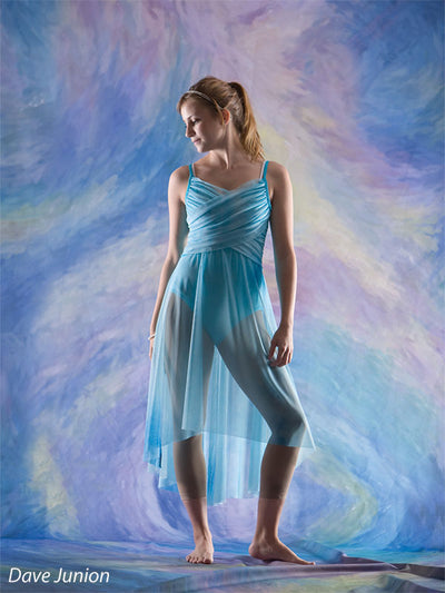 Ethereal studio backdrop in pastel hues with fluid, Printed texture.