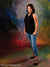 Backdrop with painterly ripples in vibrant contrasting colors.