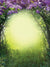 Enchanted Garden Arch Photography Backdrop - Photography backdrop featuring a glowing arch of purple flowers and greenery, perfect for fantasy and spring-themed photoshoots.