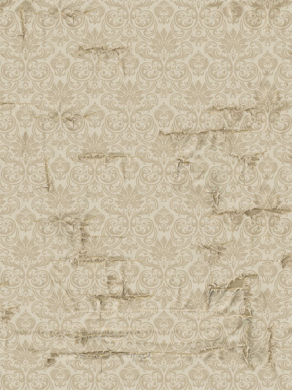 Ivory damask photography backdrop with distressed texture, ideal for adding a classic, vintage touch to professional photo shoots.