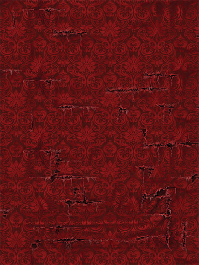 Red damask photography backdrop with a distressed texture, ideal for adding a vintage, classic style to professional photo shoots.