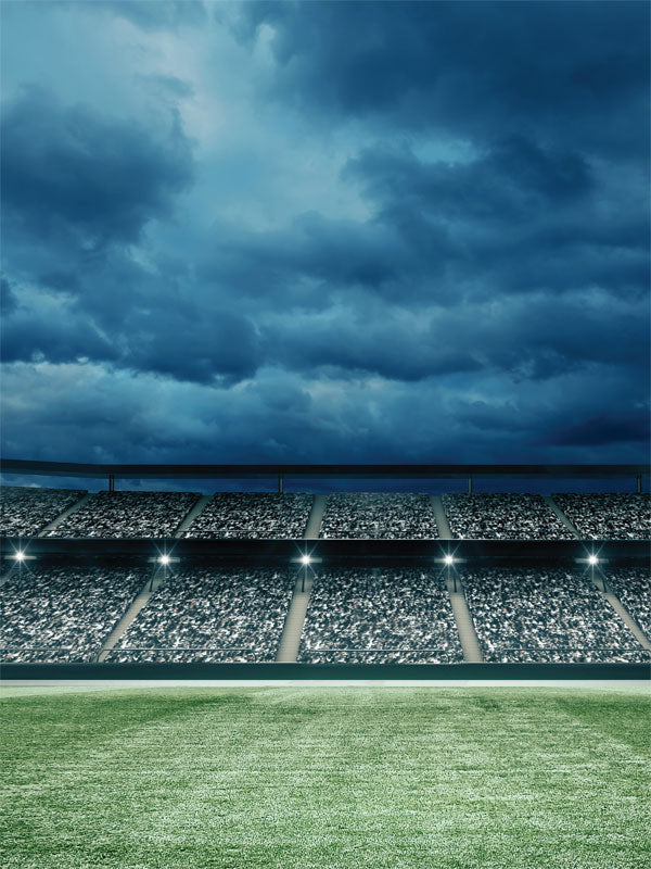 Evening Stadium Photography Backdrop - Photography backdrop featuring an evening stadium scene, perfect for sports-themed photoshoots.