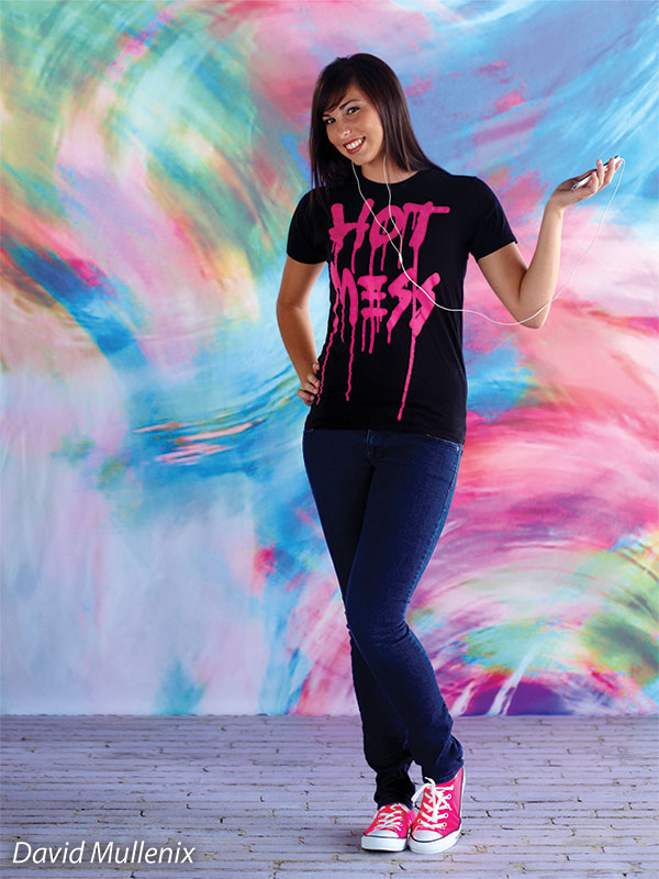 Expressive swirl backdrop with light brush texture in colorful pastels.