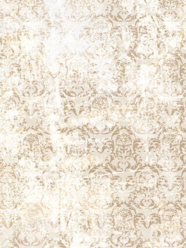 Vintage-style, distressed damask pattern in light beige tones, ideal for professional photography shoots with a rustic or timeless theme.