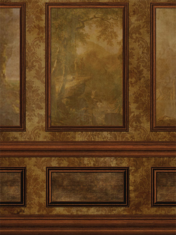 Hudson River-inspired faux wall backdrop for professional photography shoots with vintage-style paneling.