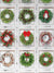 Festive Wreath Collection Photography Backdrop - Holiday photography backdrop featuring a collection of festive wreaths hanging on a rustic white door panel.