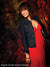 Backdrop resembling cracked lava with intense red and black flow.