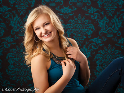 Decorative and regal pattern ideal for upscale portrait sessions.