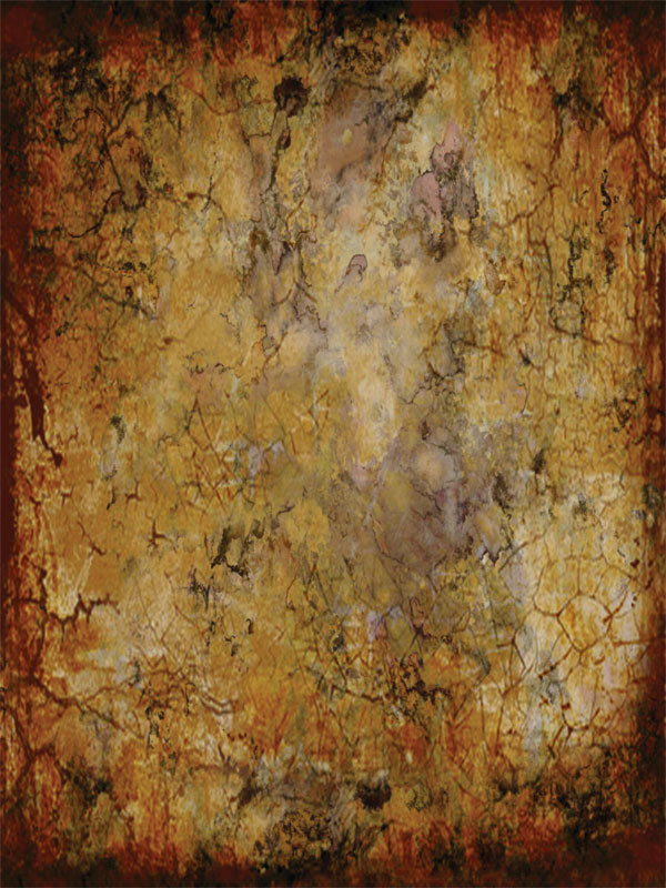 Warm-toned studio backdrop with aged amber and vintage surface cracks.